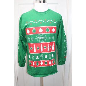 Samuel Adams Beer Lights Mens Large Long Sleeve T Shirt Christmas Cotton Green
